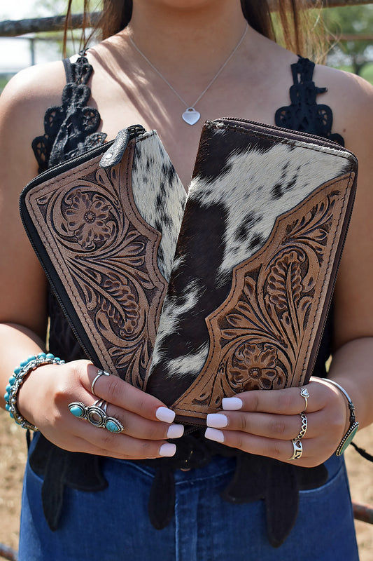 Jasmine Hand tooled cowhide wallet
