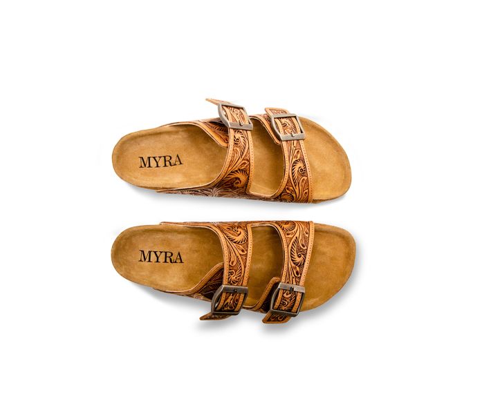 Myra Footo Western Hand-Tooled Sandals